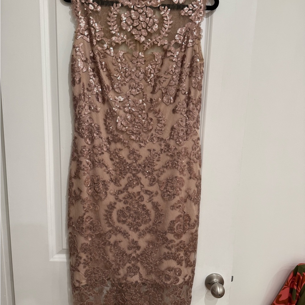 Tadashi Shoji Lace Midi Dress - Tan